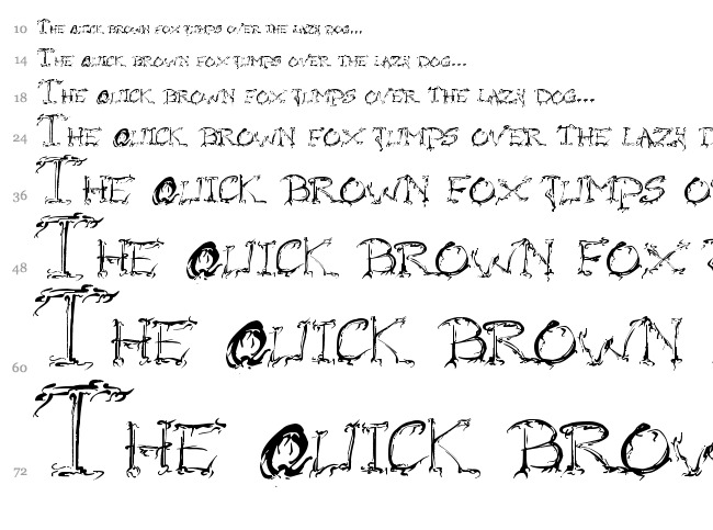 Raslani Horrorz font waterfall